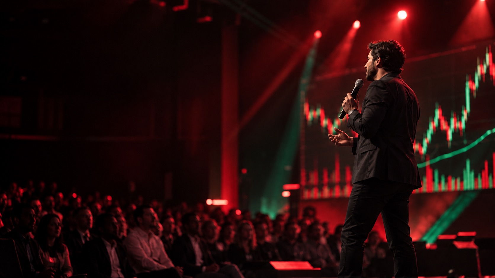Palestrante no palco